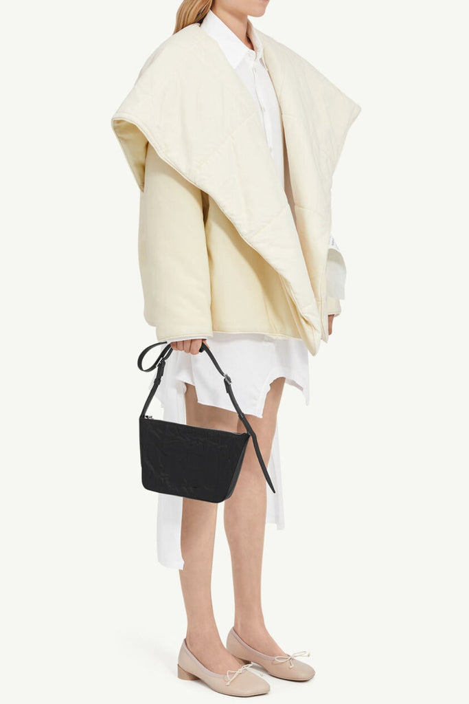 Fern Lapel Padded Jacket - White - Stylish white dress for special occasions | Buy Online