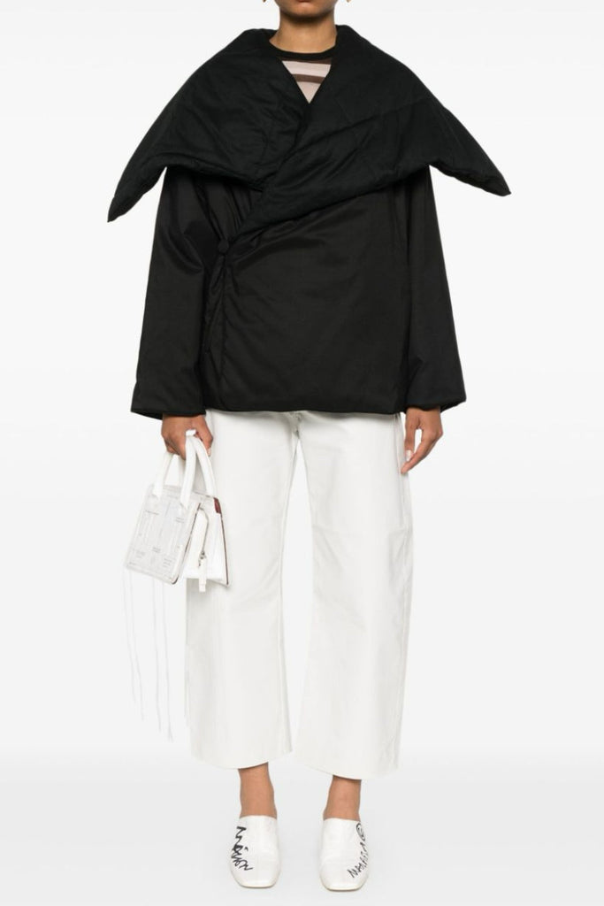 Fern Lapel Padded Jacket - Black - Stylish black dress for special occasions | Buy Online