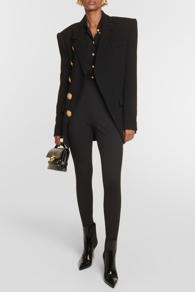 Filitsa Asymmetrical Gold Button Blazer - Stylish beautiful dress for special occasions | Buy Online