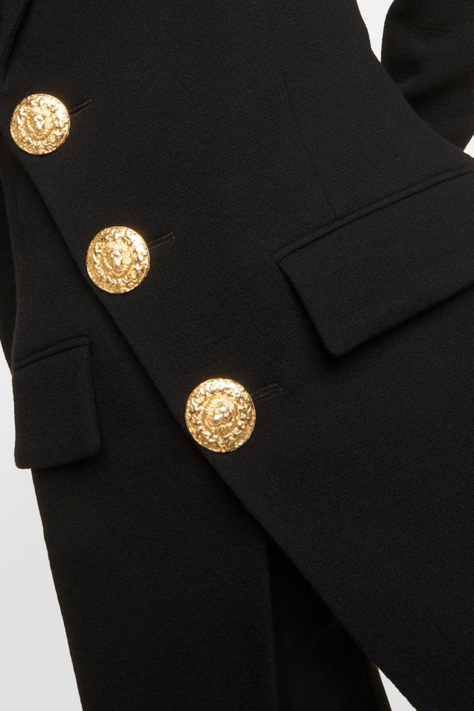 Stylish beautiful dress | Filitsa Asymmetrical Gold Button Blazer - Ideal for special occasions
