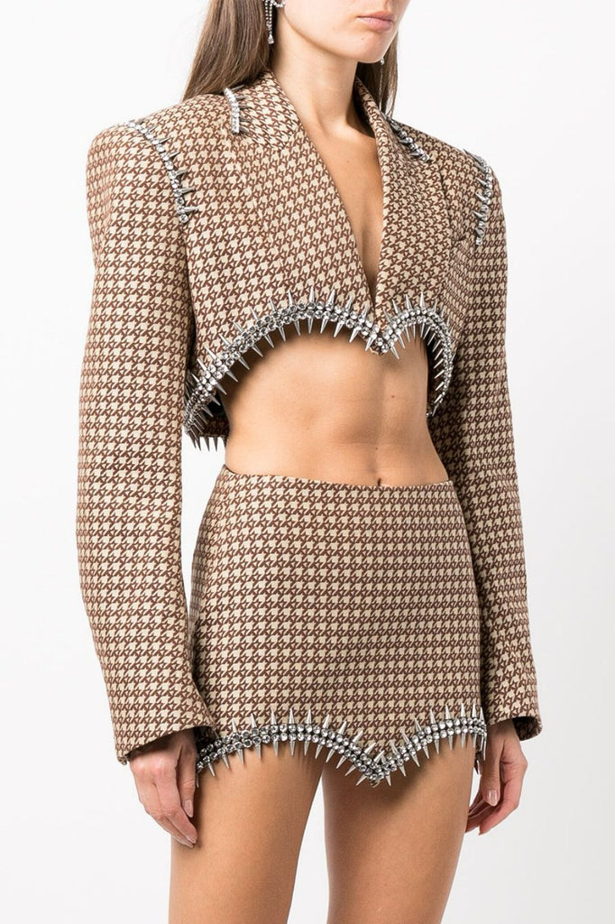 Frederica Crystal-embellished Blazer Set - Stylish red dress for special occasions | Buy Online