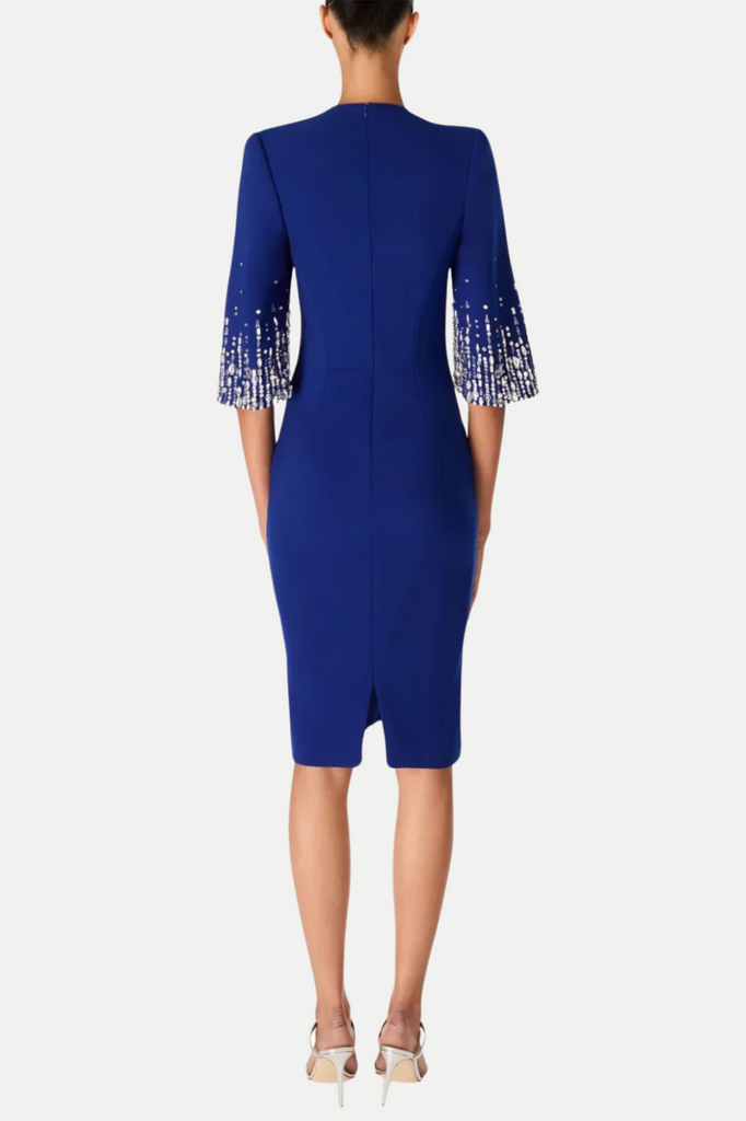 Fulia Diamante Embellished Midi Dress - Blue - Stylish blue dress for special occasions | Buy Online