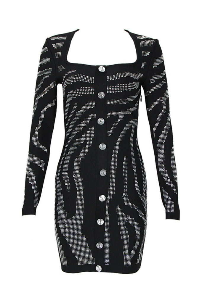 Gamma Zebra Crystal Mini Bandage Dress - Stylish beautiful dress for special occasions | Buy Online
