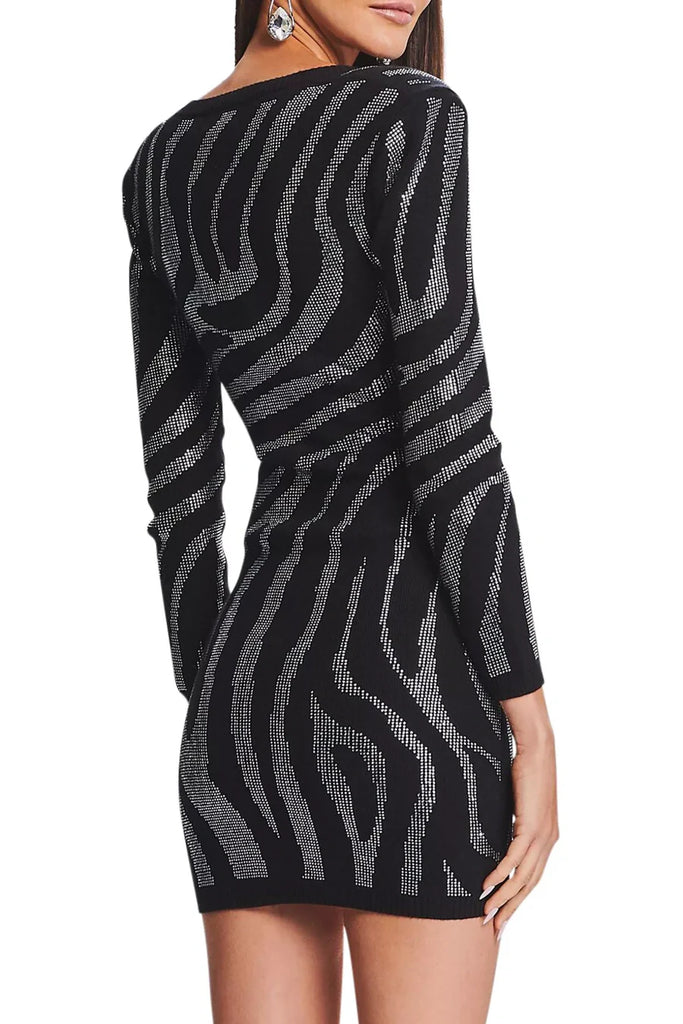 Stylish beautiful dress | Gamma Zebra Crystal Mini Bandage Dress - Ideal for special occasions