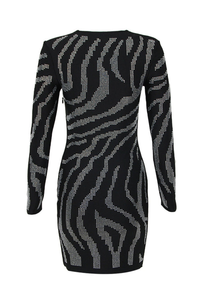 Gamma Zebra Crystal Mini Bandage Dress - Stylish beautiful dress for special occasions | Buy Online