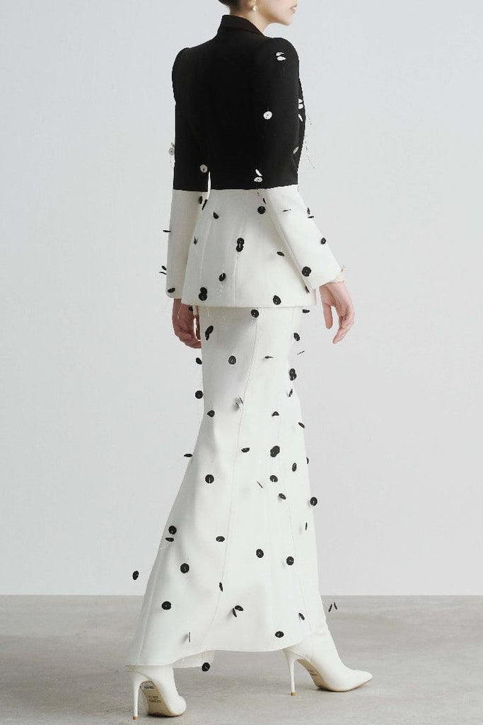 Shop  white dress - Perfect for special occasions | Gana Sequin Dot Trumpet Blazer - White