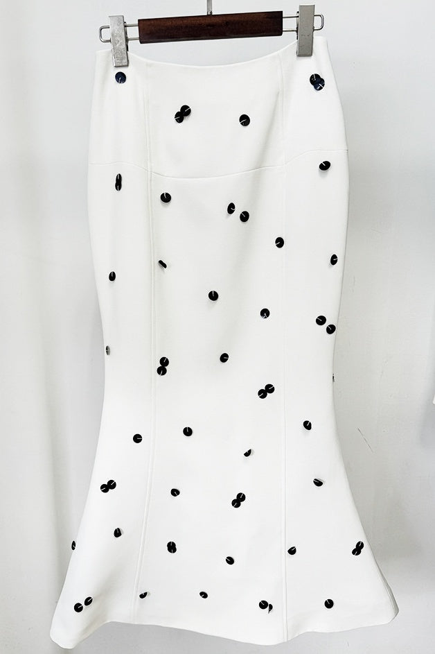 Shop  white dress - Perfect for special occasions | Gana Sequin Dot Trumpet Blazer - White