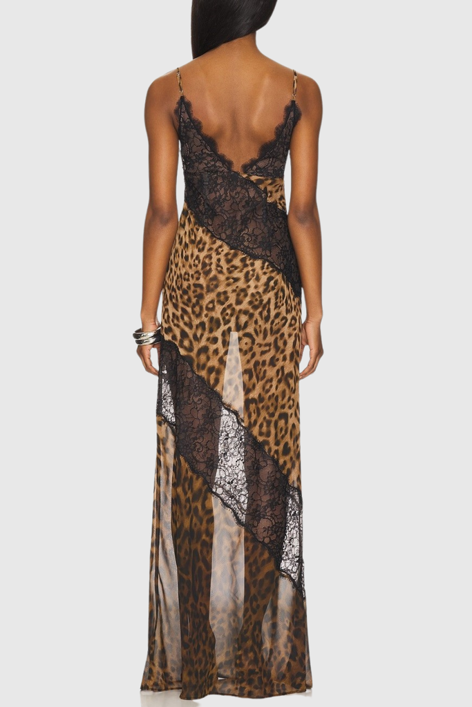 Shop  beautiful dress - Perfect for special occasions | Gannan Lace Leopard Maxi Dress