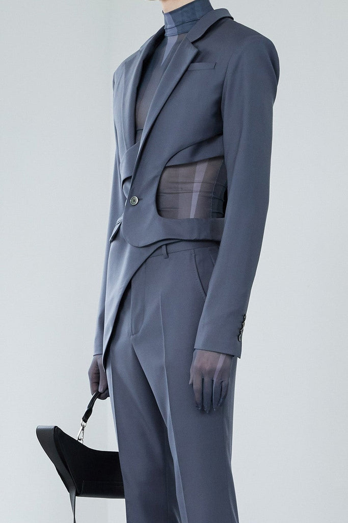 Stylish beautiful dress | Georgia Asymmetric Cutout Blazer - Grey - Ideal for special occasions