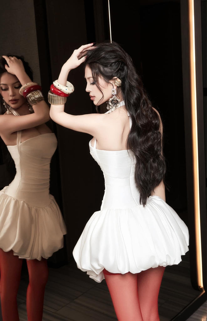 Rosetta Halter Bubble Mini Dress - Stylish beautiful dress for special occasions | Buy Online