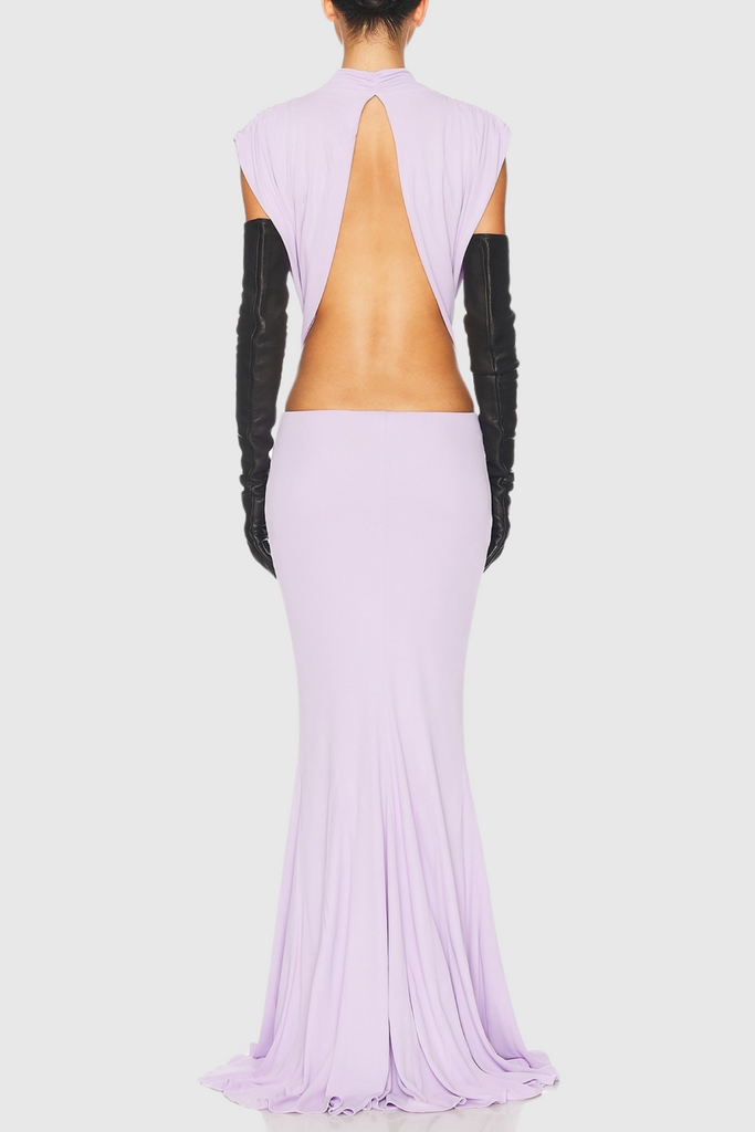 Beverly Bow Cutout Backless Maxi Dress - Purple - Stylish purple dress for special occasions | Buy Online