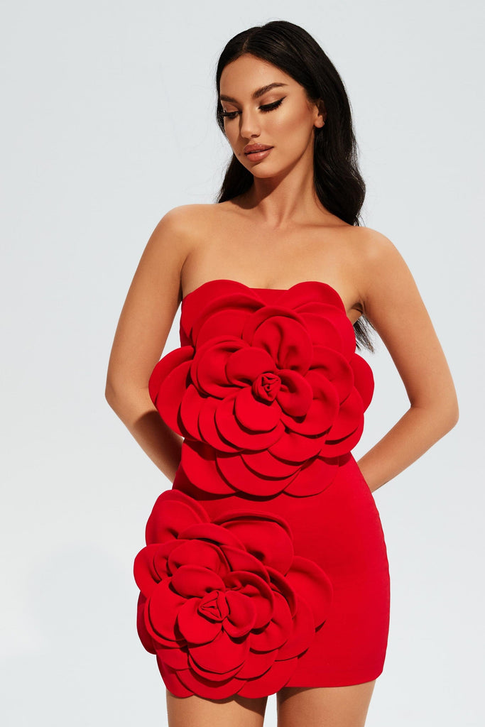 Shop  beautiful dress - Perfect for special occasions | Hailey Floral Strapless Mini Dress