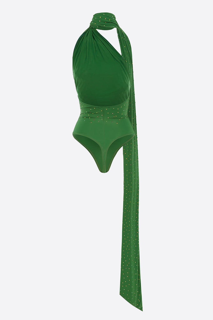 Stylish beautiful dress | Haymita Crystal Scarf Wrap Bodysuit Two Piece Set - Ideal for special occasions