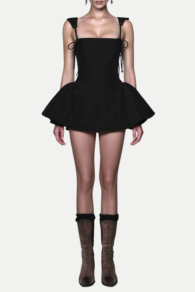 Hazal Lace Up Spaghetti Mini Dress - Stylish beautiful dress for special occasions | Buy Online