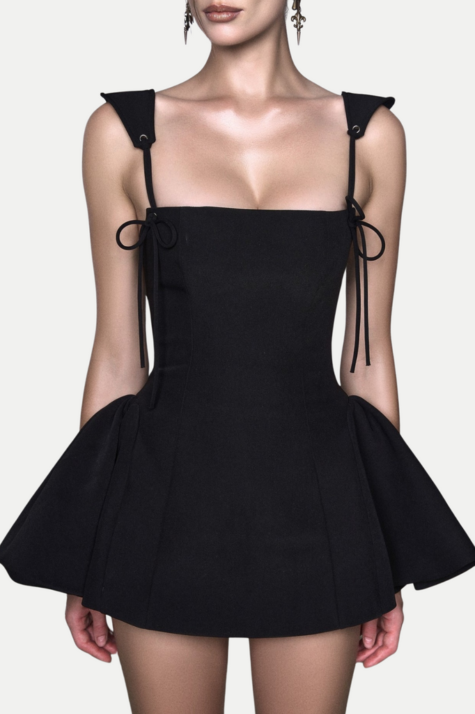 Hazal Lace Up Spaghetti Mini Dress - Stylish beautiful dress for special occasions | Buy Online