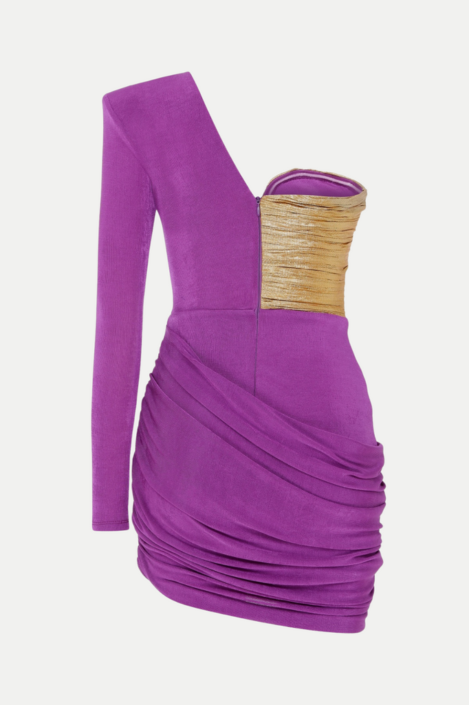 Stylish beautiful dress | Hessi One Shoulder Ruched Mini Dress - Ideal for special occasions