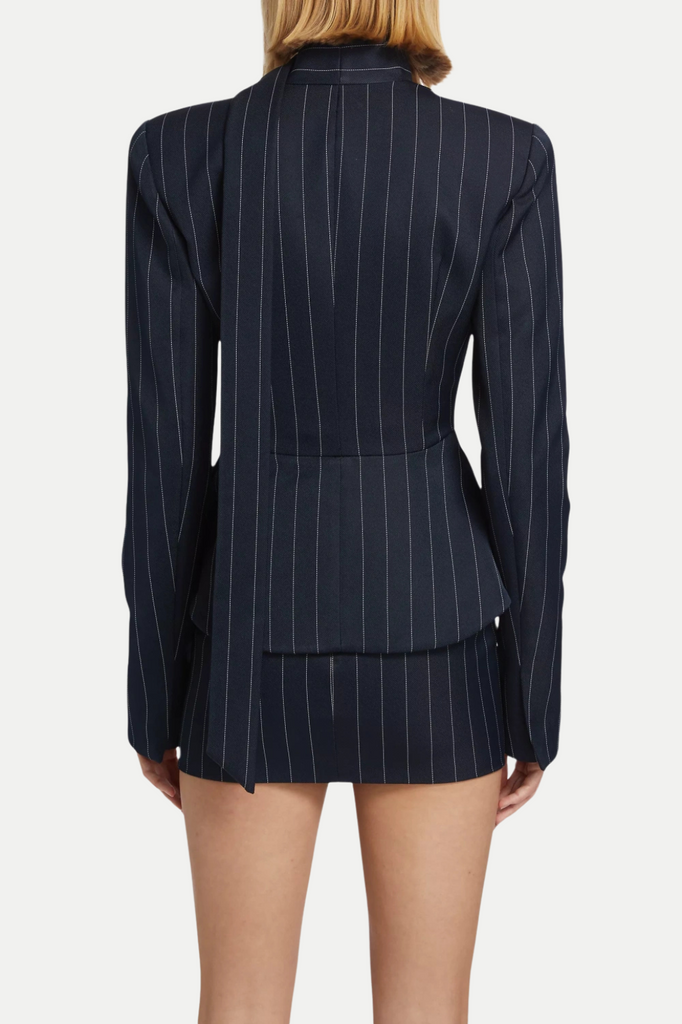Stylish beautiful dress | Hibyl Pinstripe Scarf Blazer - Ideal for special occasions