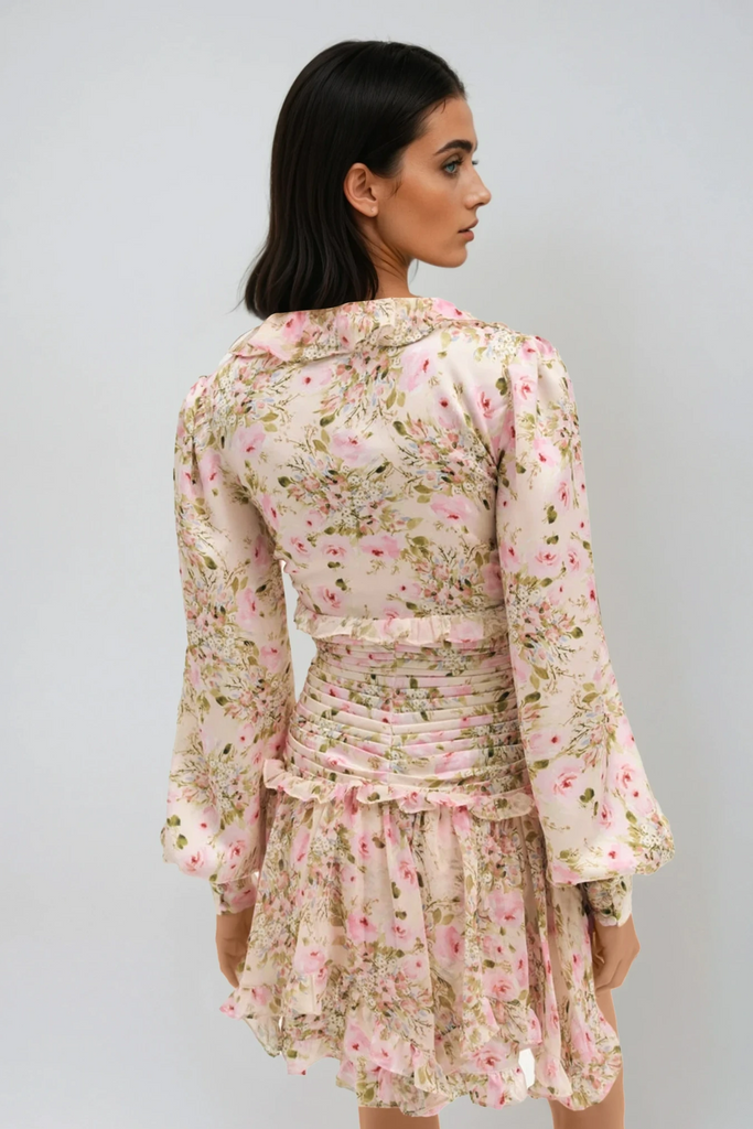 Stylish beautiful dress | Dasha Floral Plunge Mini Dress - Ideal for special occasions