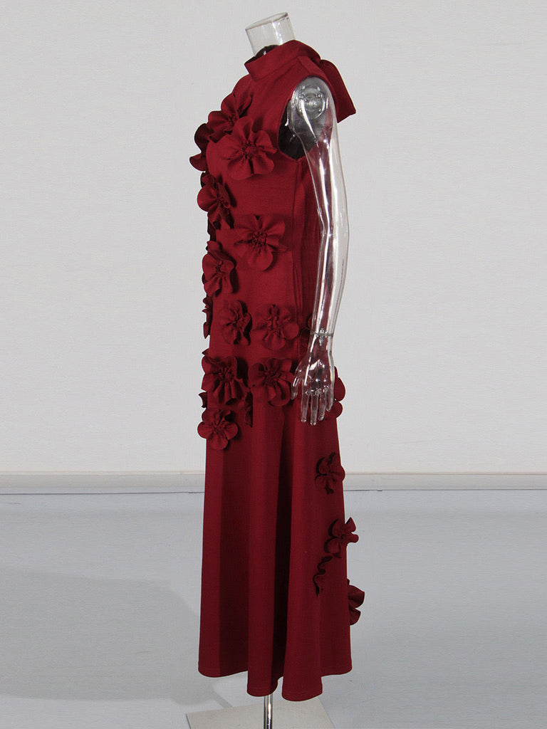 Shop  red dress - Perfect for special occasions | modesty RED FLOWER EMBELLISHED MAXI DRESS