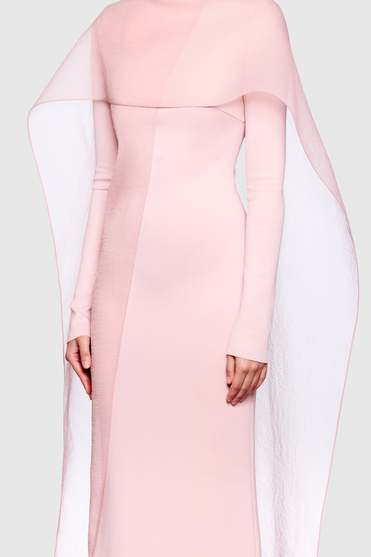 Iraseza Overlay Shawl  Maxi Dress - Pink