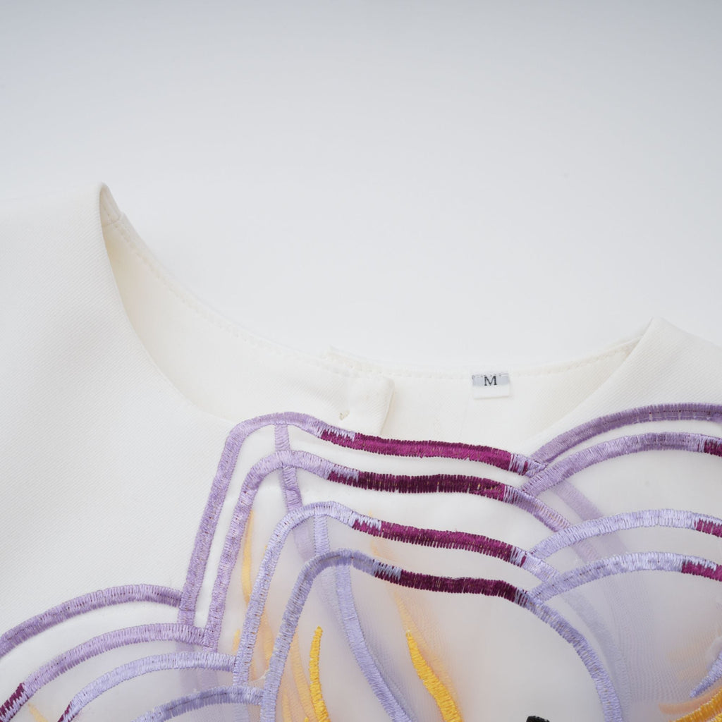 beatrice White Floral Embroidered midi dress Matching Set - Stylish red dress for special occasions | Buy Online