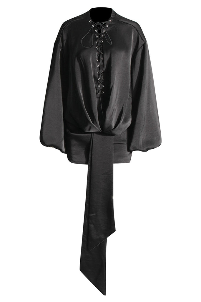 Shop  beautiful dress - Perfect for special occasions | Iseult Lace Up Satin Fringe Mini Dress