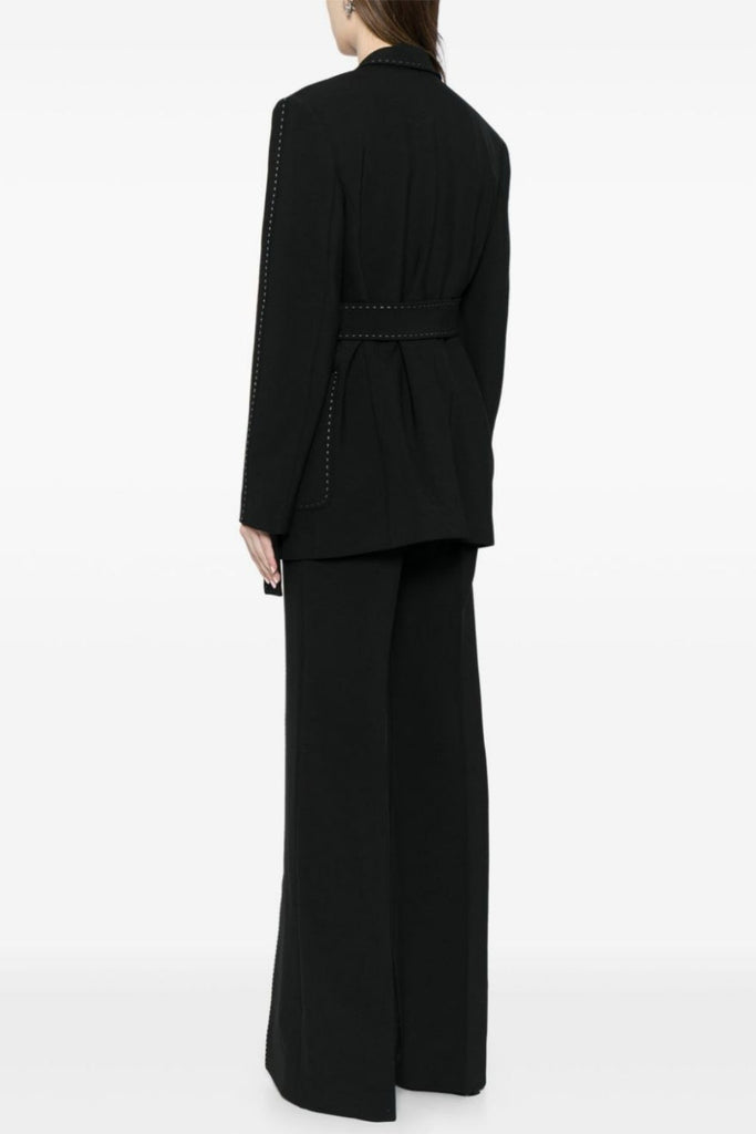 Ishara Stitch Belted Blazer Two Piece Set - Stylish beautiful dress for special occasions | Buy Online