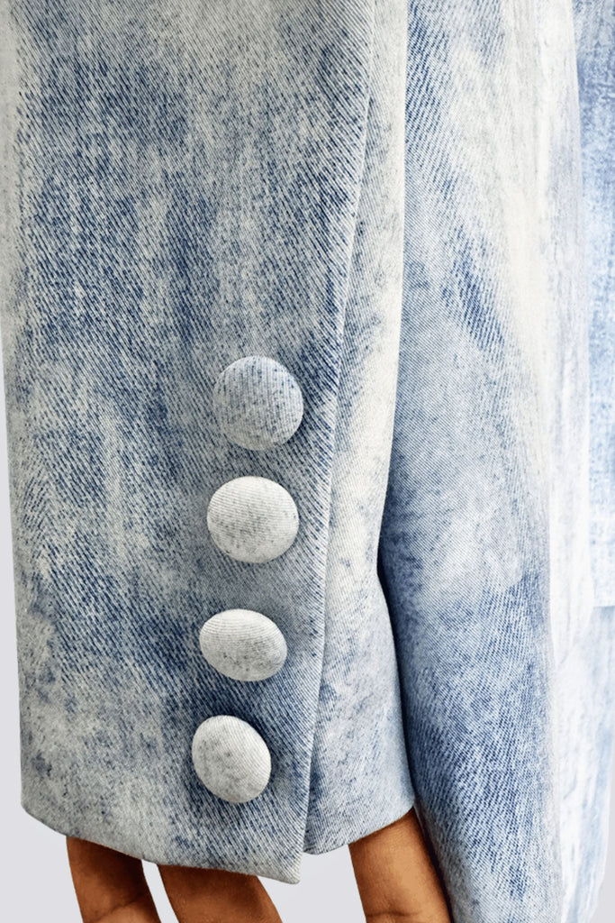 Stylish blue dress | Isleta Print Blazer Two Piece Set - Blue - Ideal for special occasions