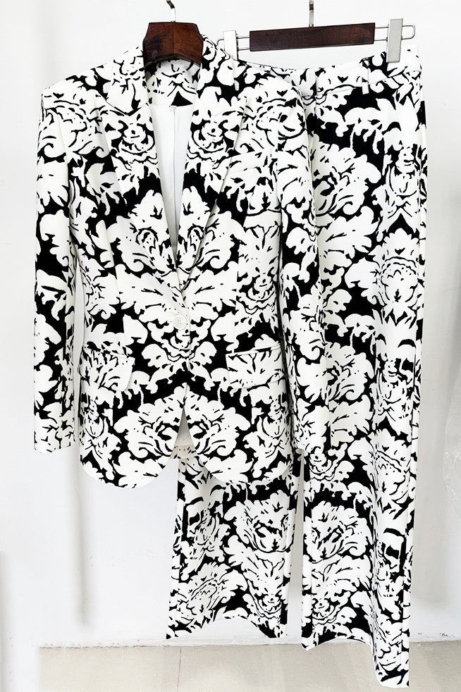 Stylish beautiful dress | Isolde Print Single-Breasted Blazer Set - Ideal for special occasions