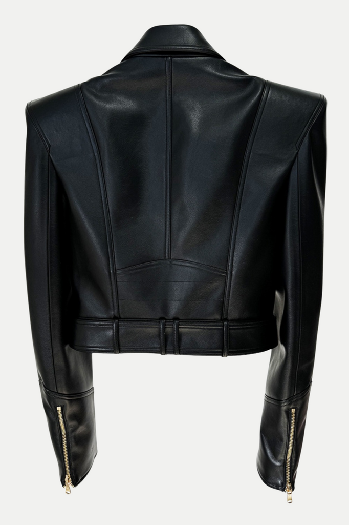 Stylish beautiful dress | Izaiah Cropped Leather Jacket - Ideal for special occasions