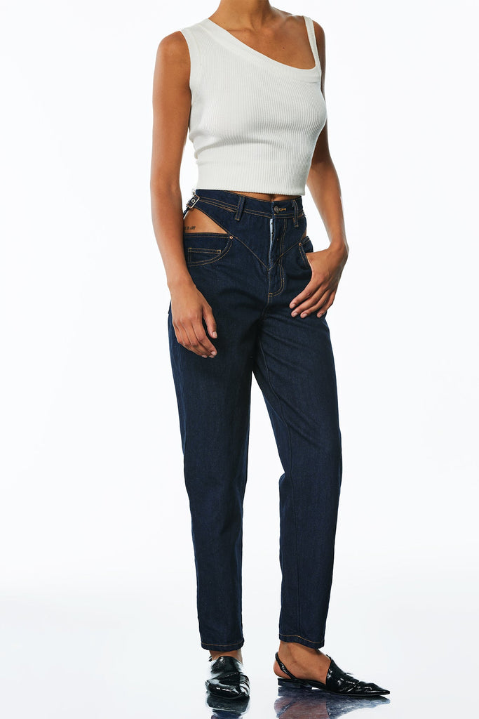 James Cutout Straight Jeans - Stylish beautiful dress for special occasions | Buy Online