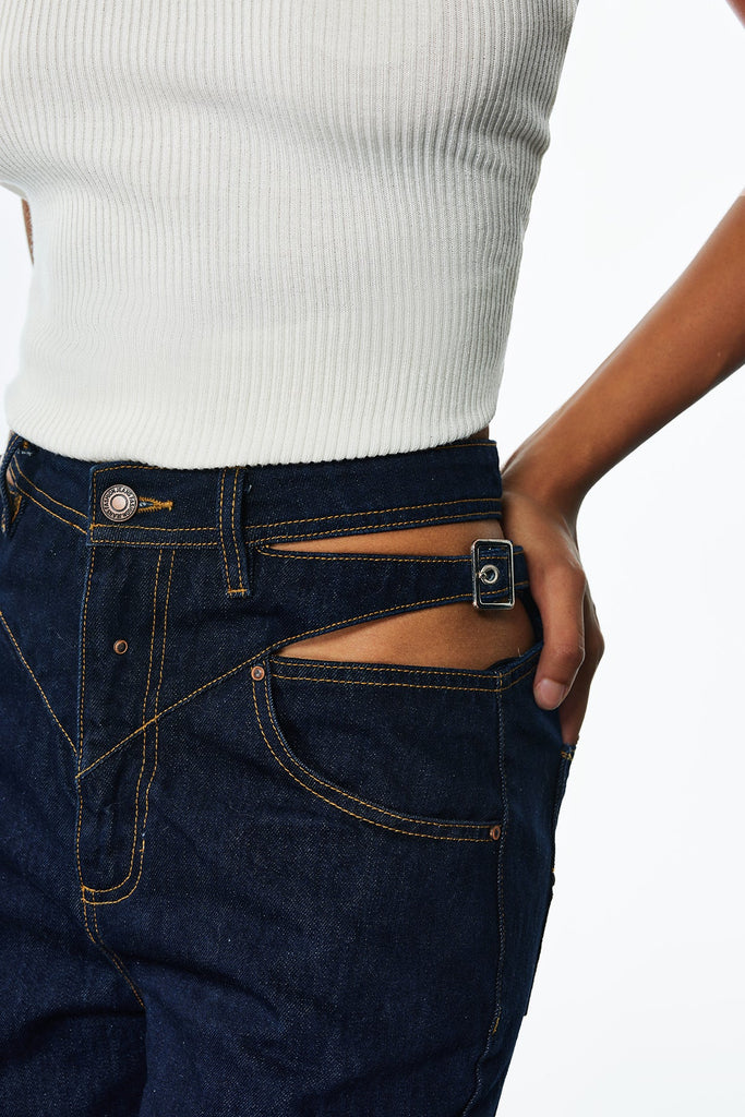 Stylish beautiful dress | James Cutout Straight Jeans - Ideal for special occasions