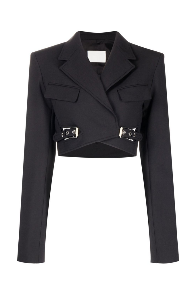 Jayla Cropped Cutout Blazer - Black - Stylish black dress for special occasions | Buy Online