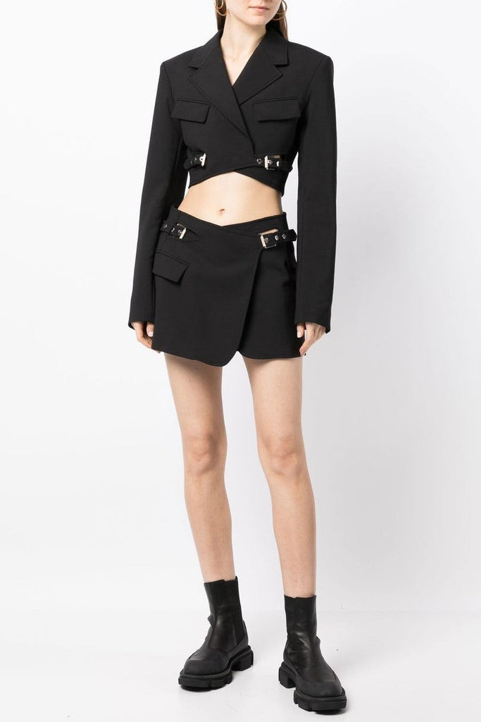 Stylish black dress | Jayla Cropped Cutout Blazer - Black - Ideal for special occasions