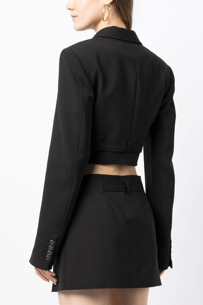 Stylish black dress | Jayla Cropped Cutout Blazer - Black - Ideal for special occasions