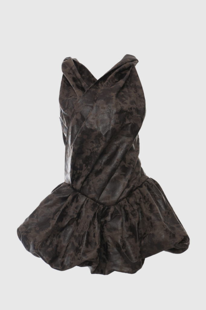 Stylish beautiful dress | Jayne Backless Rock Leather Mini Dress - Ideal for special occasions
