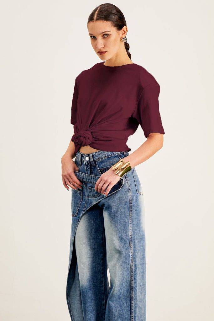 Shop  red dress - Perfect for special occasions | Jemma Ruch Twist T Shirt In Red