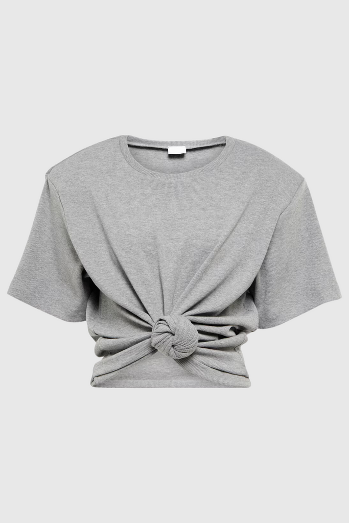 Stylish beautiful dress | Jemma Ruch Twist T Shirt In Grey - Ideal for special occasions