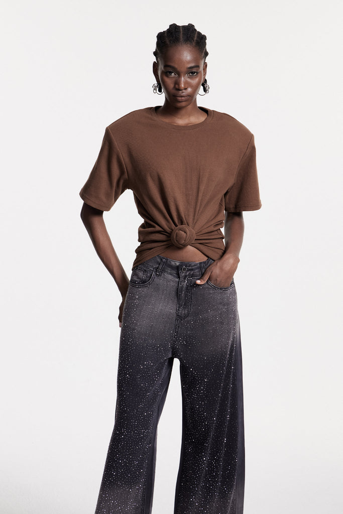 Shop  brown dress - Perfect for special occasions | Jemma Ruch Twist T Shirt In Brown