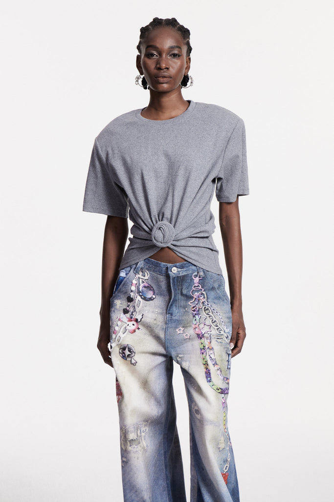 Shop  beautiful dress - Perfect for special occasions | Jemma Ruch Twist T Shirt In Grey