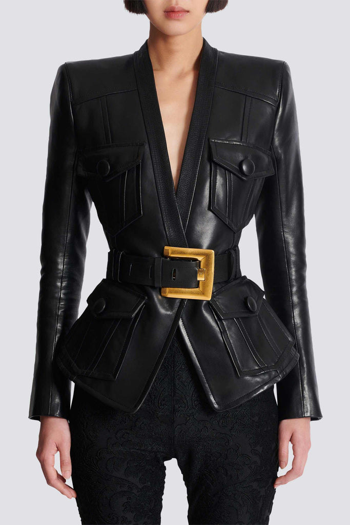 Shop  beautiful dress - Perfect for special occasions | Jodell Belted Leather Jacket