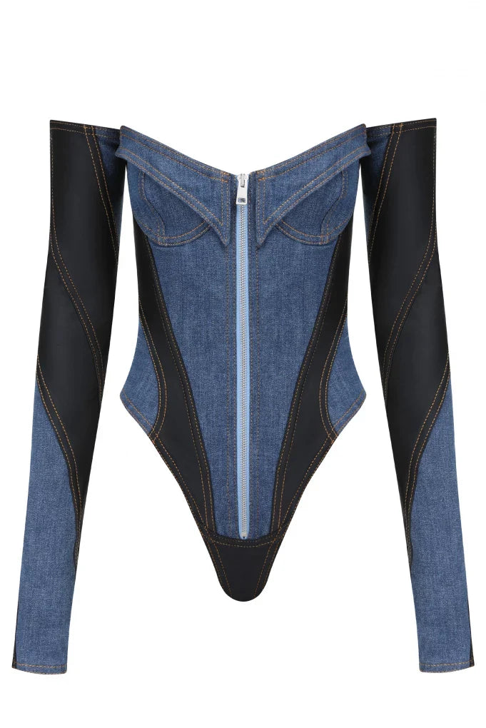 Shop  beautiful dress - Perfect for special occasions | Juniper Off Soulder Patchwork Bodysuit