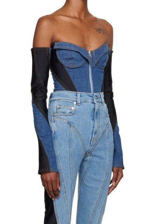 Stylish beautiful dress | Juniper Off Soulder Patchwork Bodysuit - Ideal for special occasions