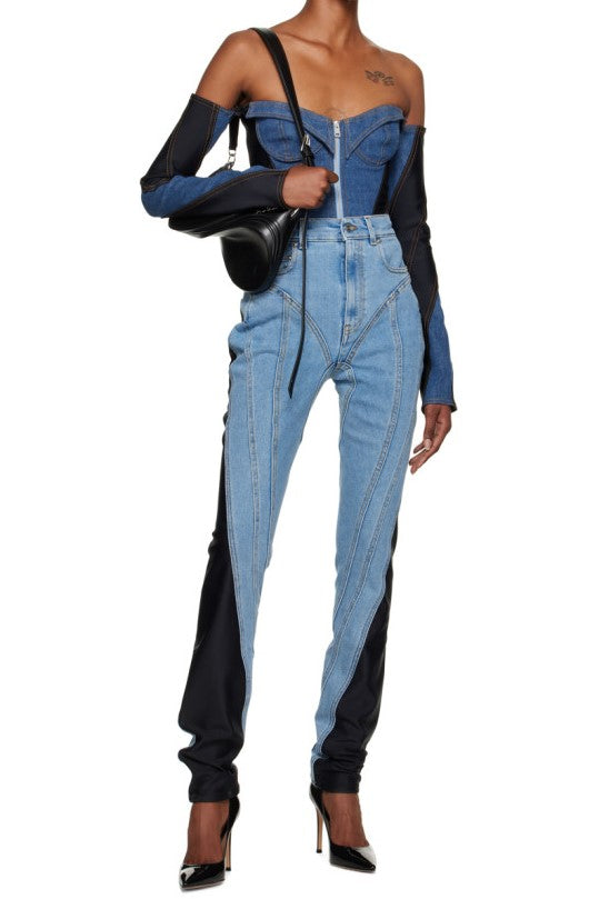 Stylish beautiful dress | Juniper Off Soulder Patchwork Bodysuit - Ideal for special occasions