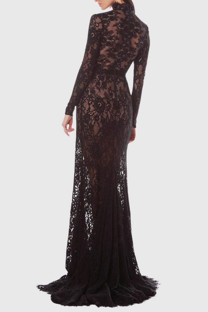 Stylish black dress | Juselius Lace Cutout Maxi Dress - Black - Ideal for special occasions