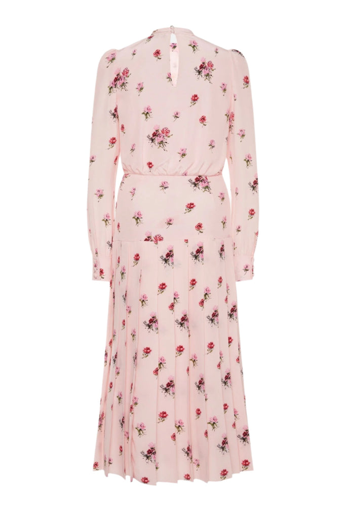 Jutalak Rose Print Pleated Midi Dress - Stylish beautiful dress for special occasions | Buy Online