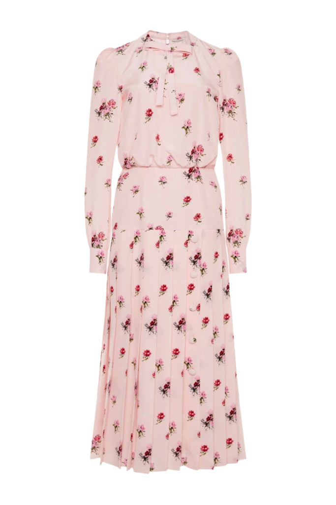 Shop  beautiful dress - Perfect for special occasions | Jutalak Rose Print Pleated Midi Dress
