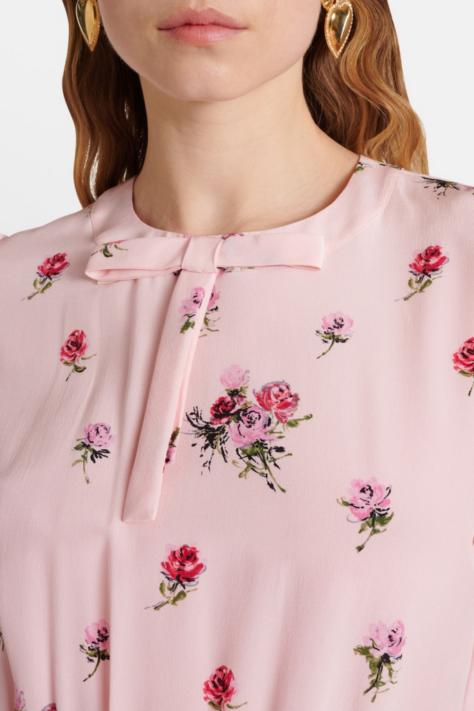 Jutalak Rose Print Pleated Midi Dress - Stylish beautiful dress for special occasions | Buy Online