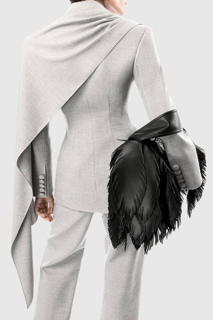 Jylia Scarf Blazer - Stylish beautiful dress for special occasions | Buy Online