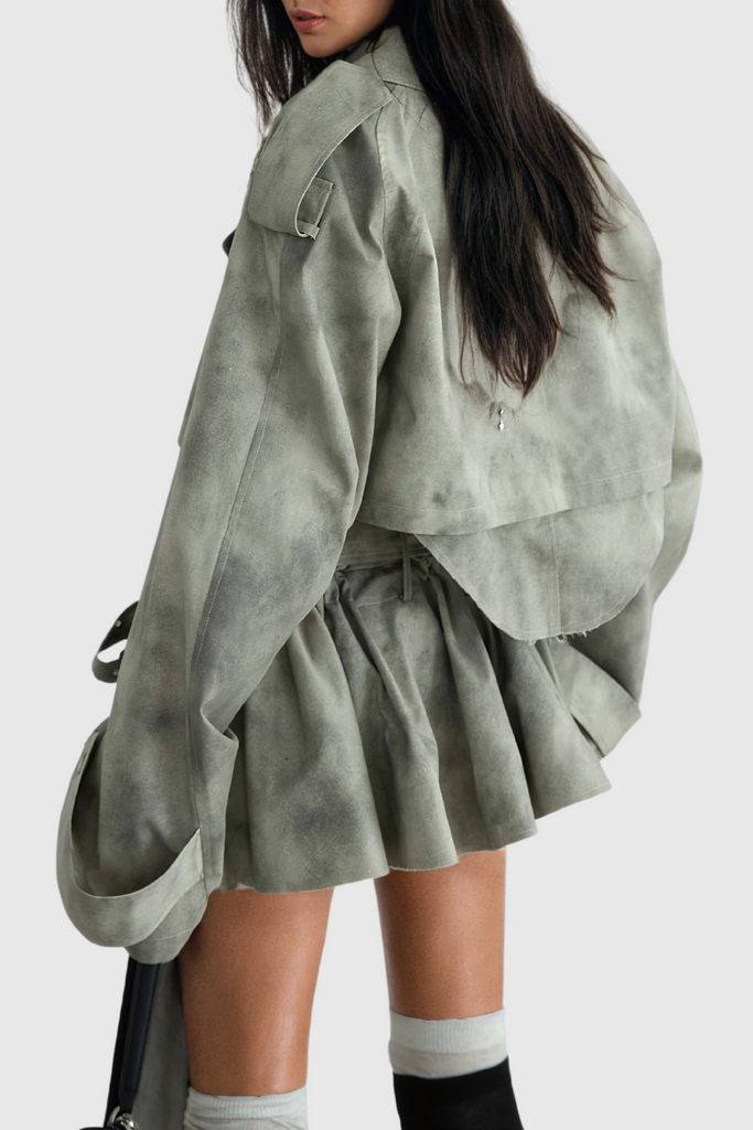 Shop  beautiful dress - Perfect for special occasions | Kaitlyn Print Deconstruct Trench Two Piece Set